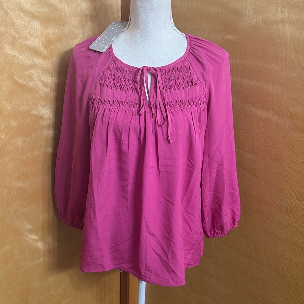 ✨HP✨NWT Daniel Rainn From Stitch Fix Magenta 3/4 Length Sleeve Blouse S